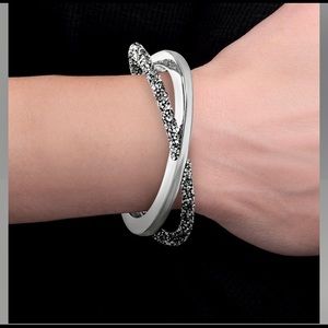 NWT - silver & Swarovski crystals crossover cuff